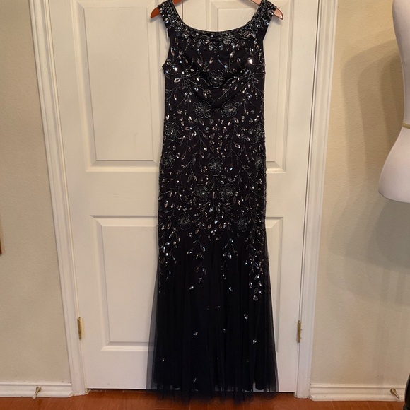 NWT Oleg Cassini Blue Navy Dress Size 10 - Picture 3 of 8